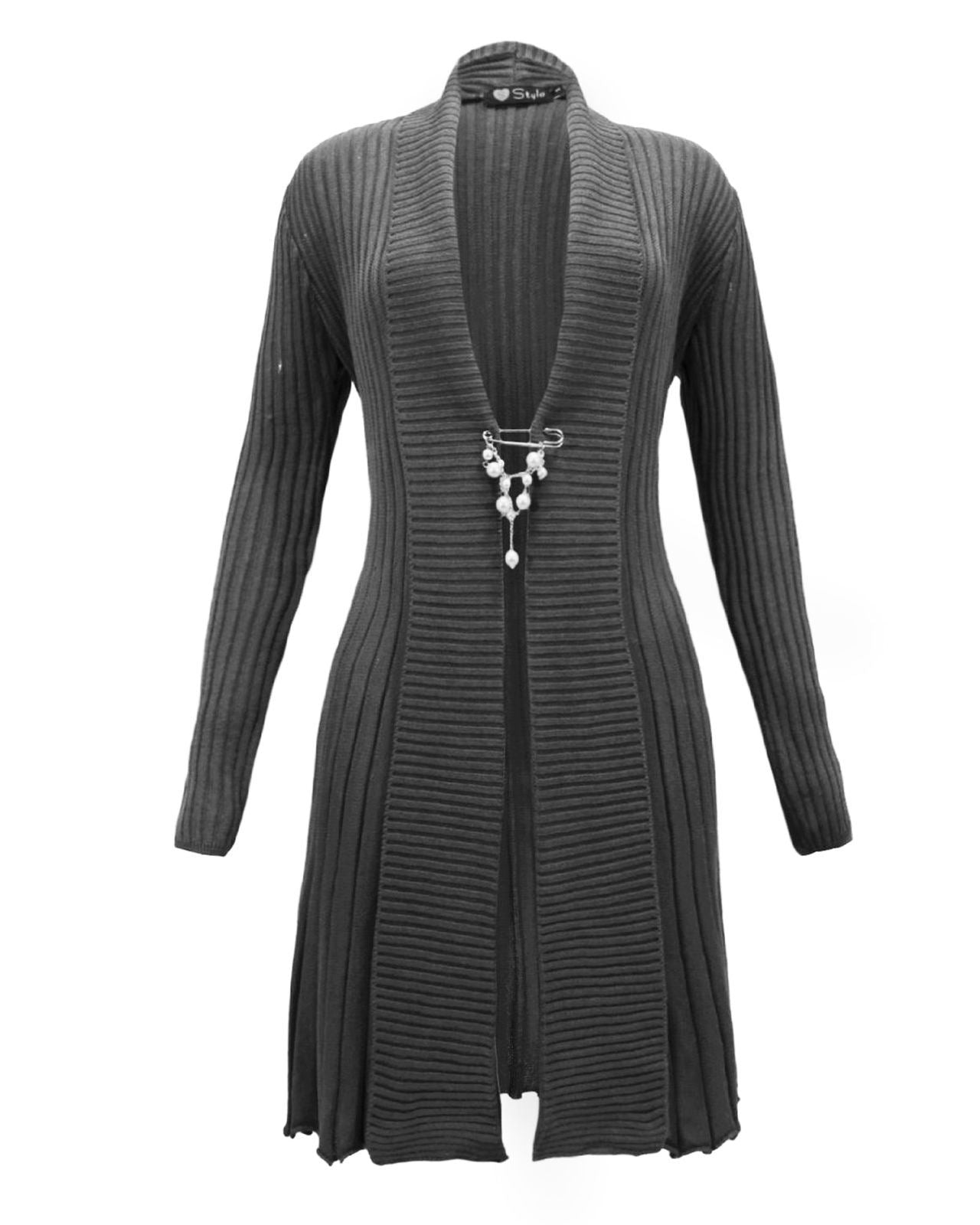 Ladies Women Knitted Brooch Boyfriend Cardigan Waterfall Summer Dress Top Jumper