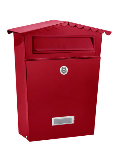 NEW LARGE STEEL POST BOX POSTBOX LOCKABLE OUTSIDE LETTER MAIL WALL MOUNTED KEYS