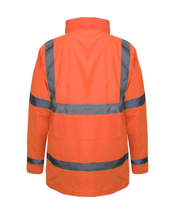 HI VIZ VISIBILITY WATERPROOF BOMBER JACKET STANDARD PARKA SAFETY WORK COAT 8-20