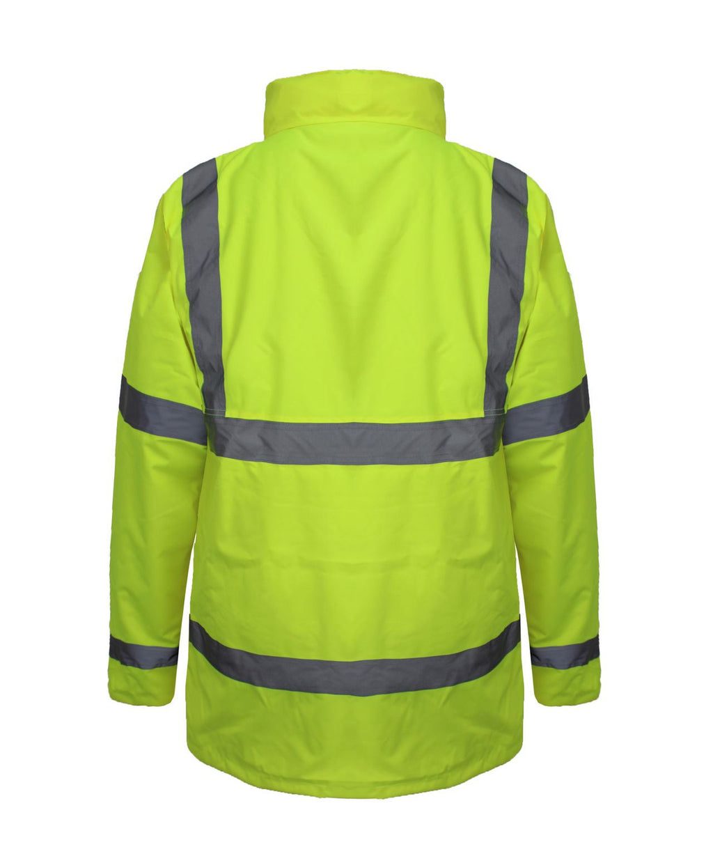 HI VIZ VISIBILITY WATERPROOF BOMBER JACKET STANDARD PARKA SAFETY WORK COAT 8-20