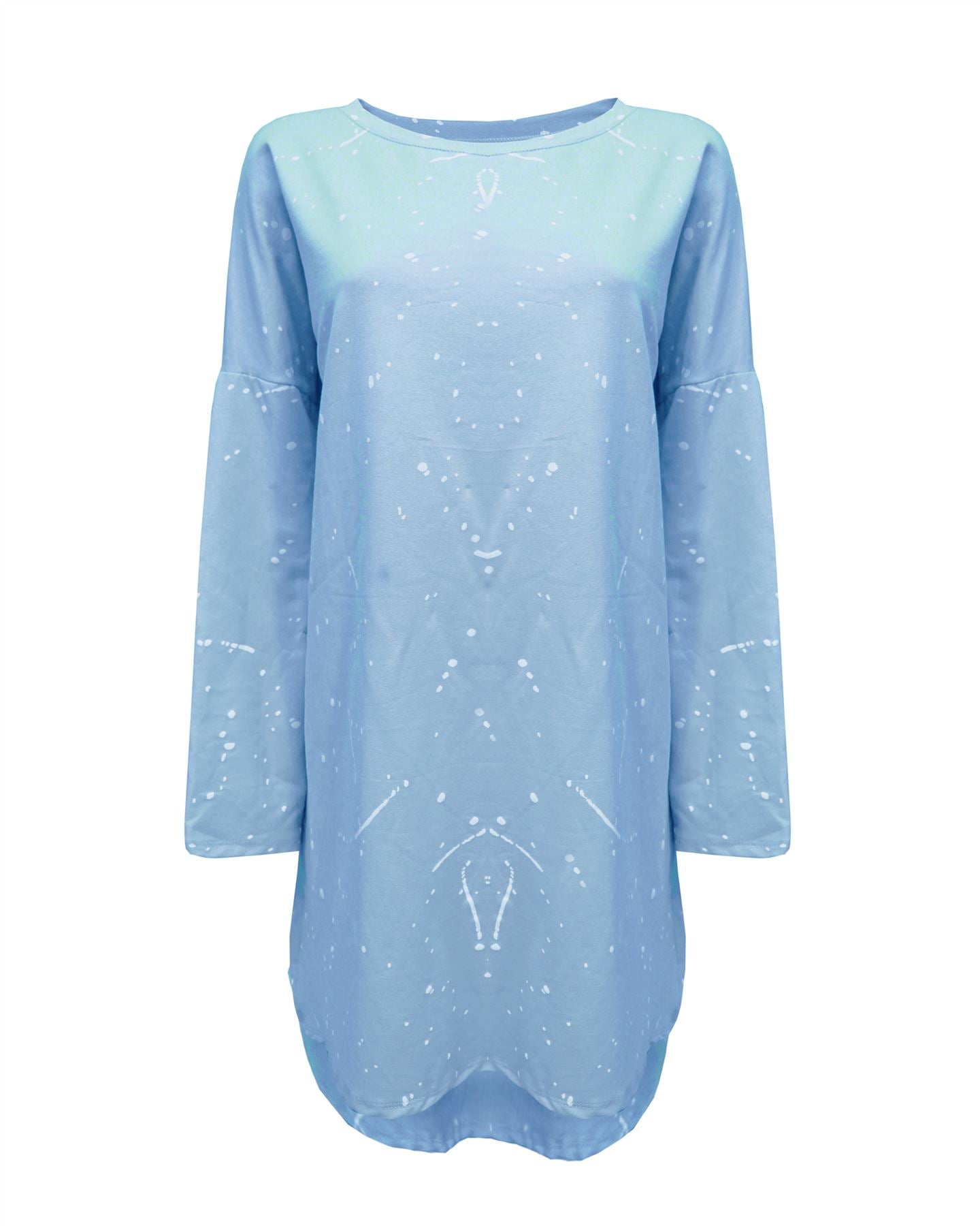 Ladies Women Splash Print Italian Loose fit Batwing Lagenlook Tunic Dress Top