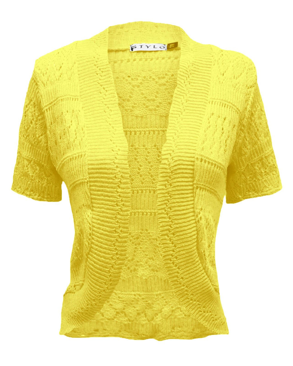 New Ladies Crochet Knitted Bolero Shrug Cardigan Womens Cropped Dress Top 8-14