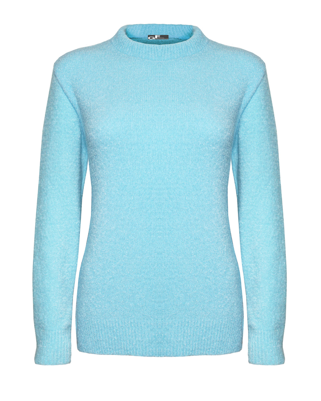 Crew Neck Soft touch women Jumper Aqua