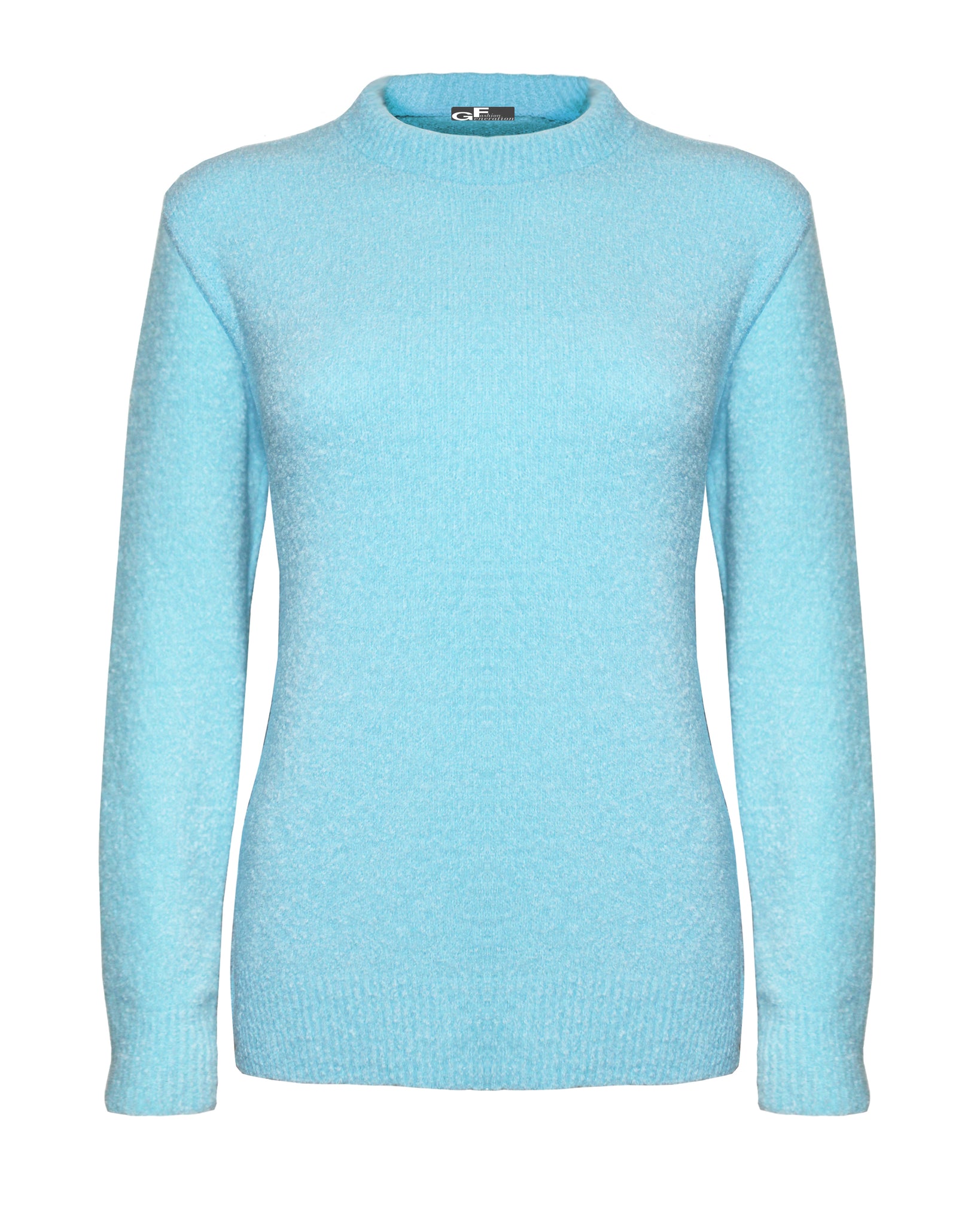 Crew Neck Soft touch women Jumper Aqua