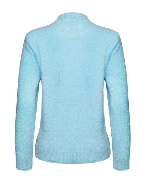 Crew Neck Soft touch women Jumper Aqua