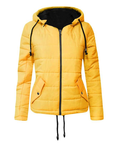 Long Sleeve Quilted Puffer Padded Hooded Warm Bubble Ladies Women Coat Jacket