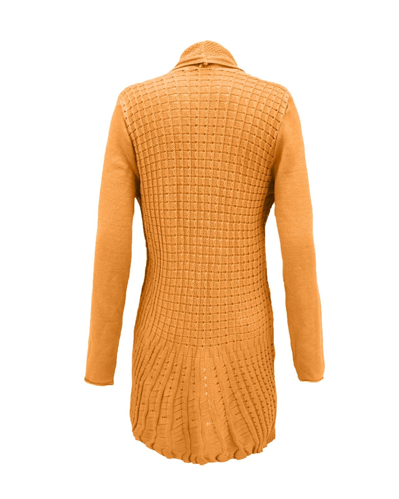 Ladies Women Knitted Boyfriend Waterfall Cable Knit Cardigan Top Jumper Dress