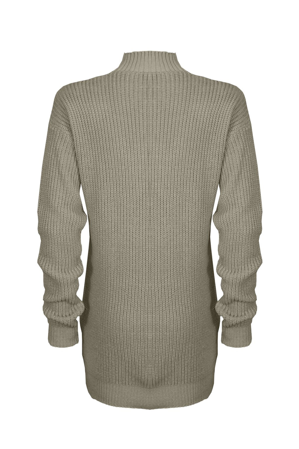 New Ladies Women Knitted Long Sleeve Choker Neck Colour Jumper Top Sweater 8-18