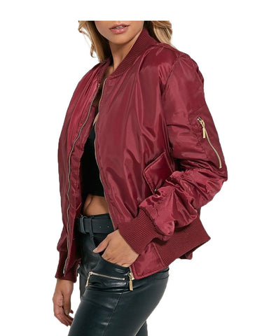 New Women Ladies Ma1 Bomber Jacket Vintage Summer Coat Flight Army Biker Retro