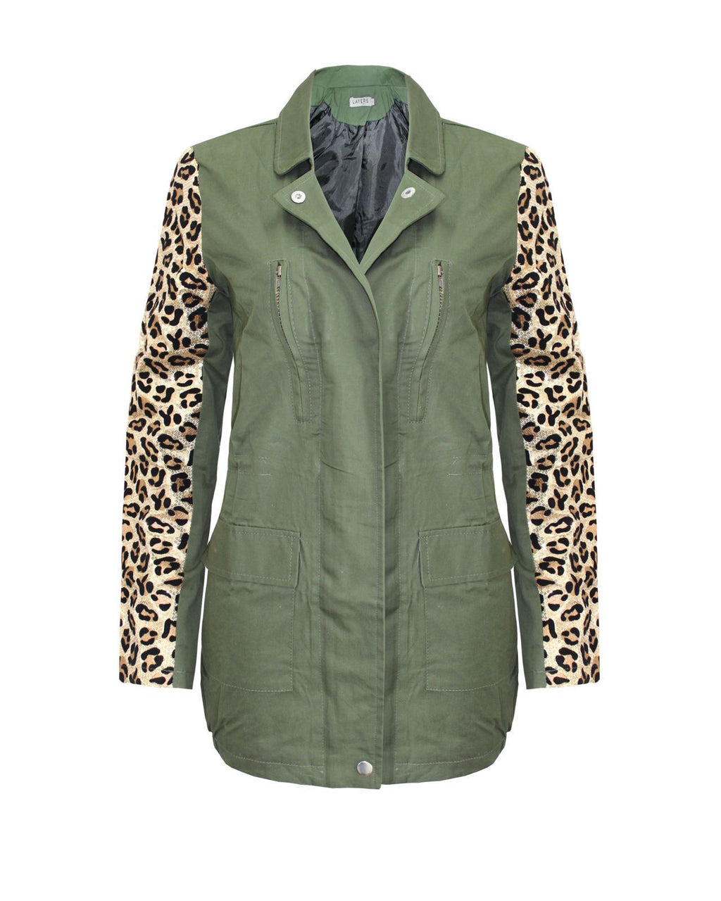 New Ladies Womens Embroidered Long Sleeve Collared Zip Up Parka Coat Jacket 8-16