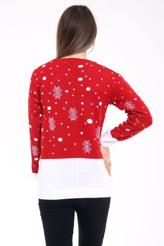 Women Knitted  Reindeer Christmas Jumper
