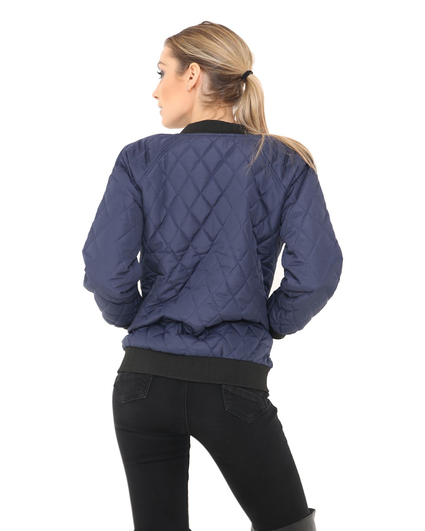 New Ladies Women Bomber Quilted Padded Puffer Zip Pocket Puffa Coat Jacket Top