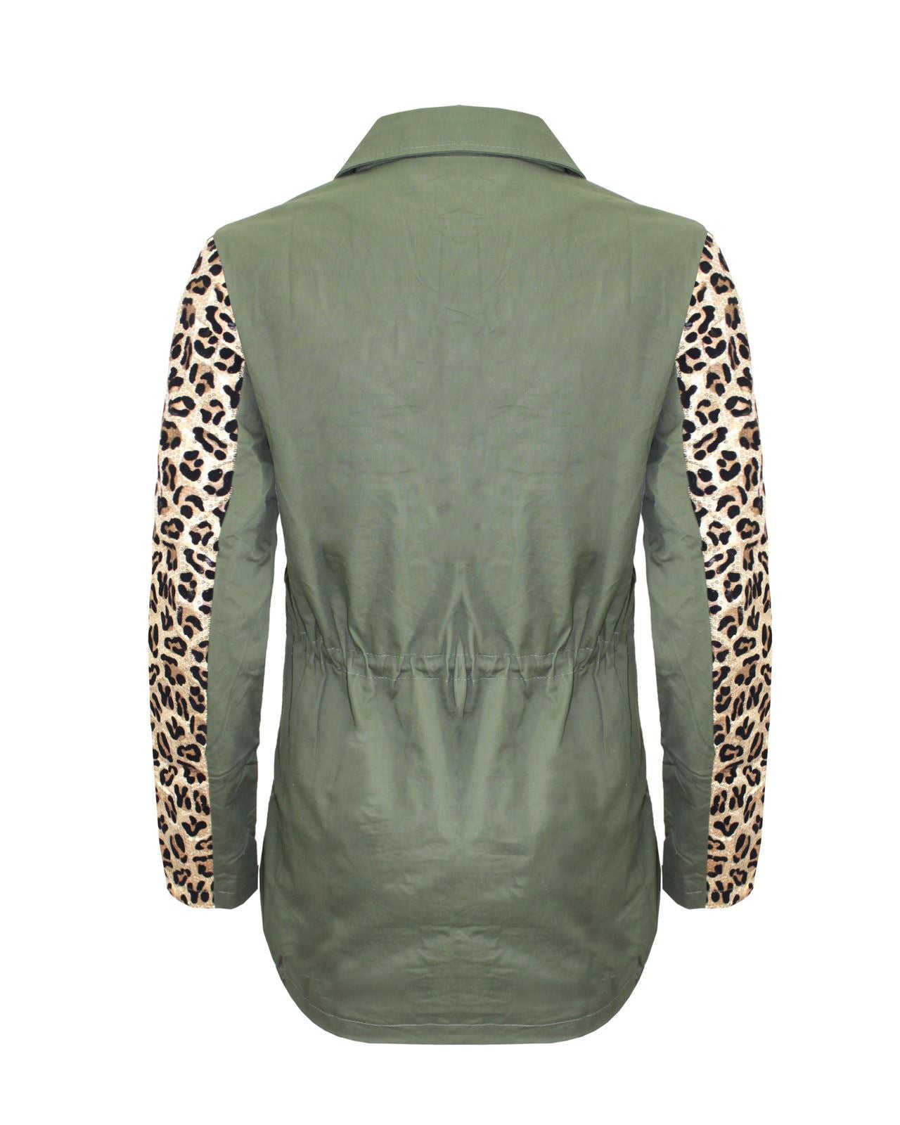 New Ladies Womens Embroidered Long Sleeve Collared Zip Up Parka Coat Jacket 8-16