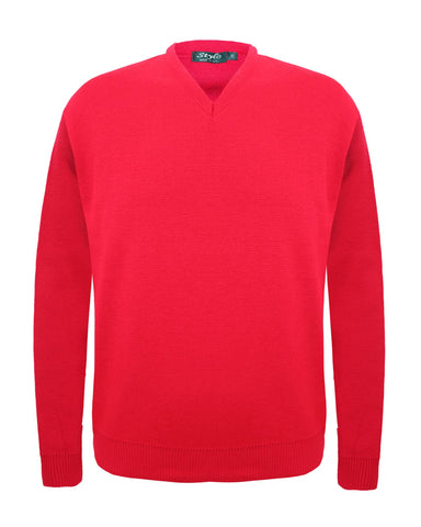 Mens Knitted V Neck Jumper