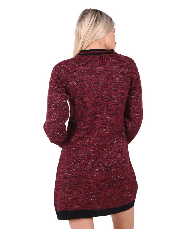 Ladies Women Knitted Long Sleeve Crew Neck Jumper Dress Soft Knit Top Sweater