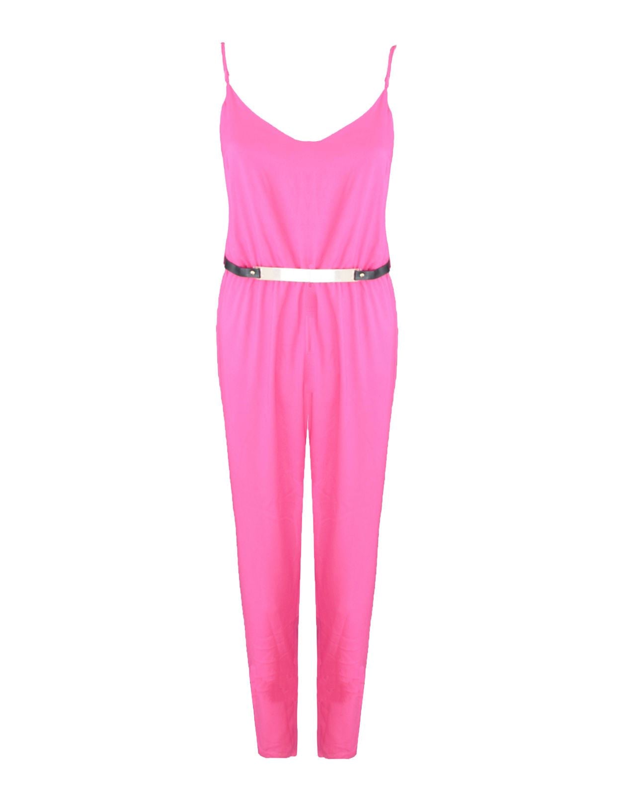 Women Ladies Sleeveless Adjustable Strap Two Tone Belted Block Playsuit Jumpsuit