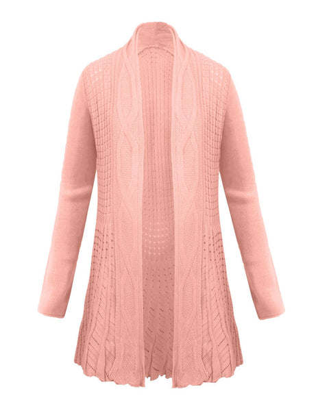 Women's Knitted Boyfriend Open Front Cardigan