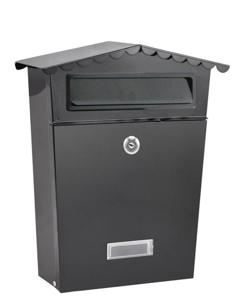 NEW LARGE STEEL POST BOX POSTBOX LOCKABLE OUTSIDE LETTER MAIL WALL MOUNTED KEYS