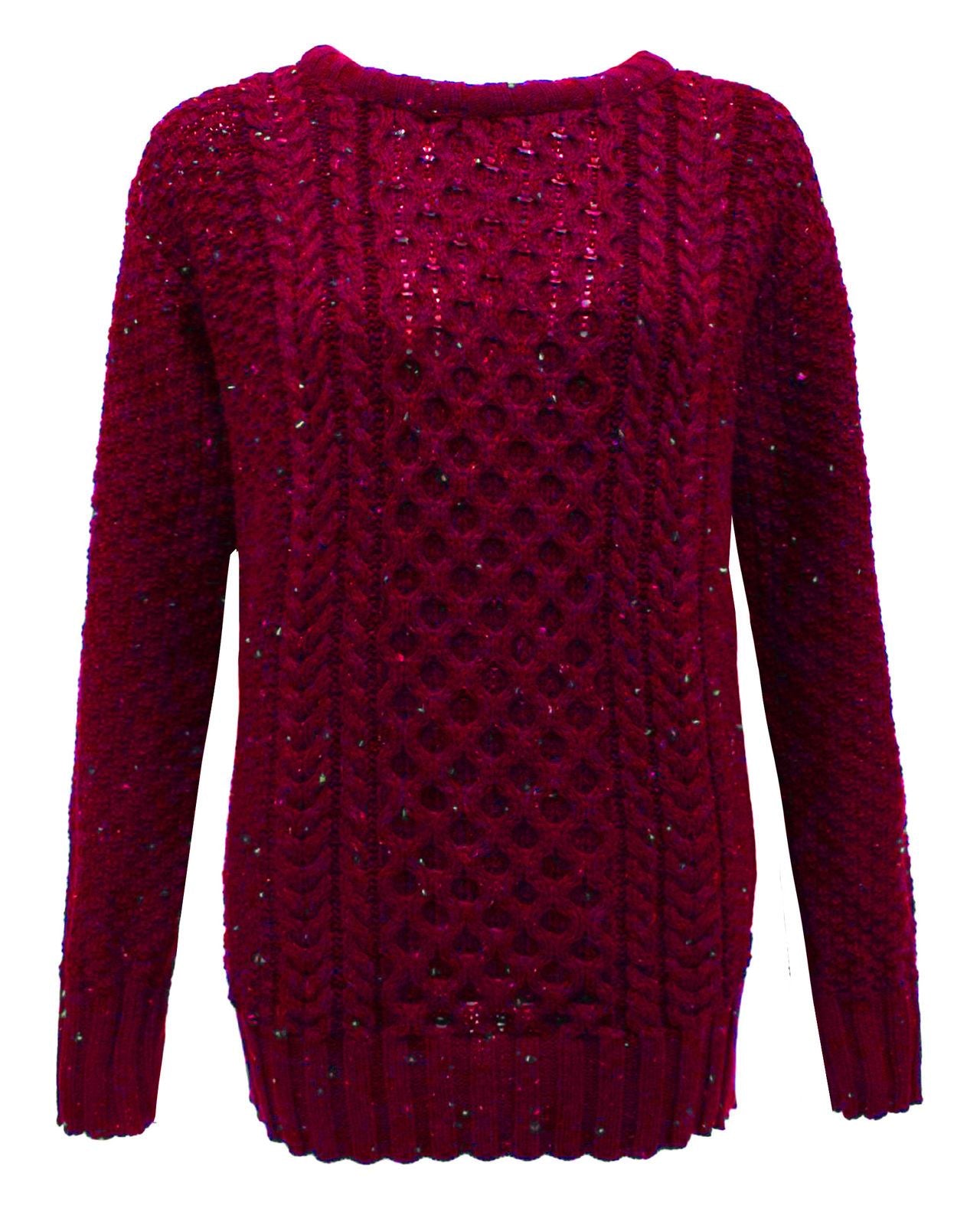 Ladies Crew Neck Cable Knit Jumper