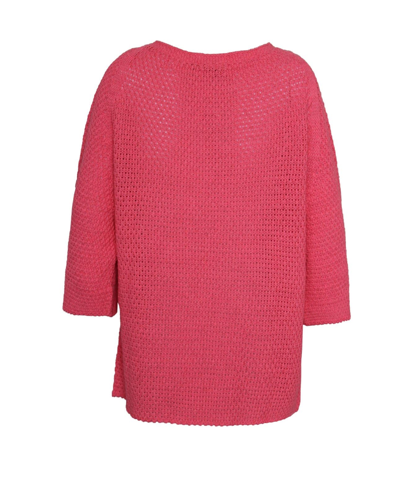 Ladies Women Crew Neck Batwing Short Sleeve Holey Knit Fisherman Jumper Top 8-14