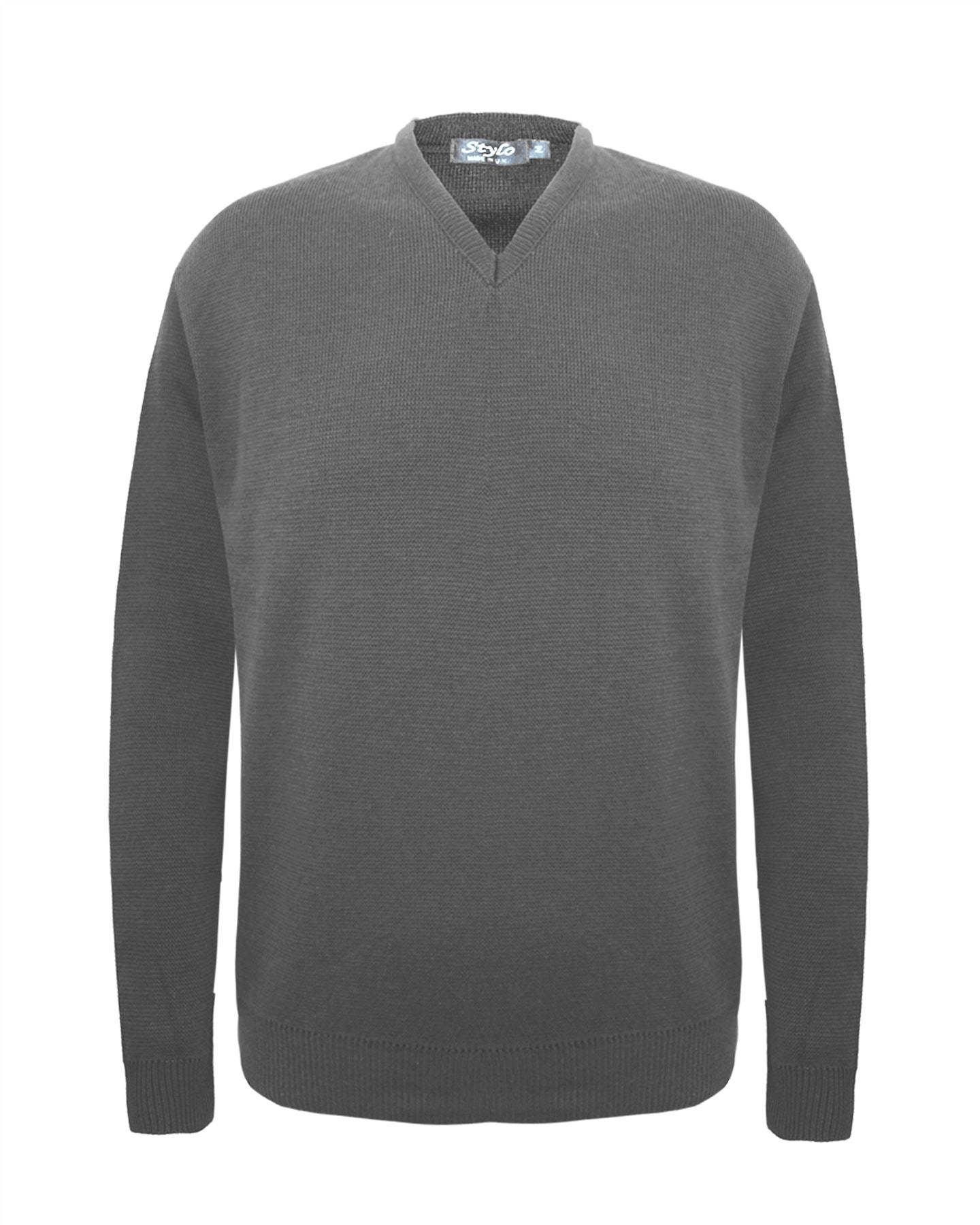 Mens Knitted V Neck Jumper