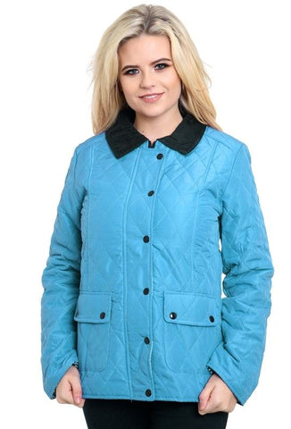 Ladies Womens Long Sleeve Quilted Padded Button Zip Top Jacket Coat Plus Sizes
