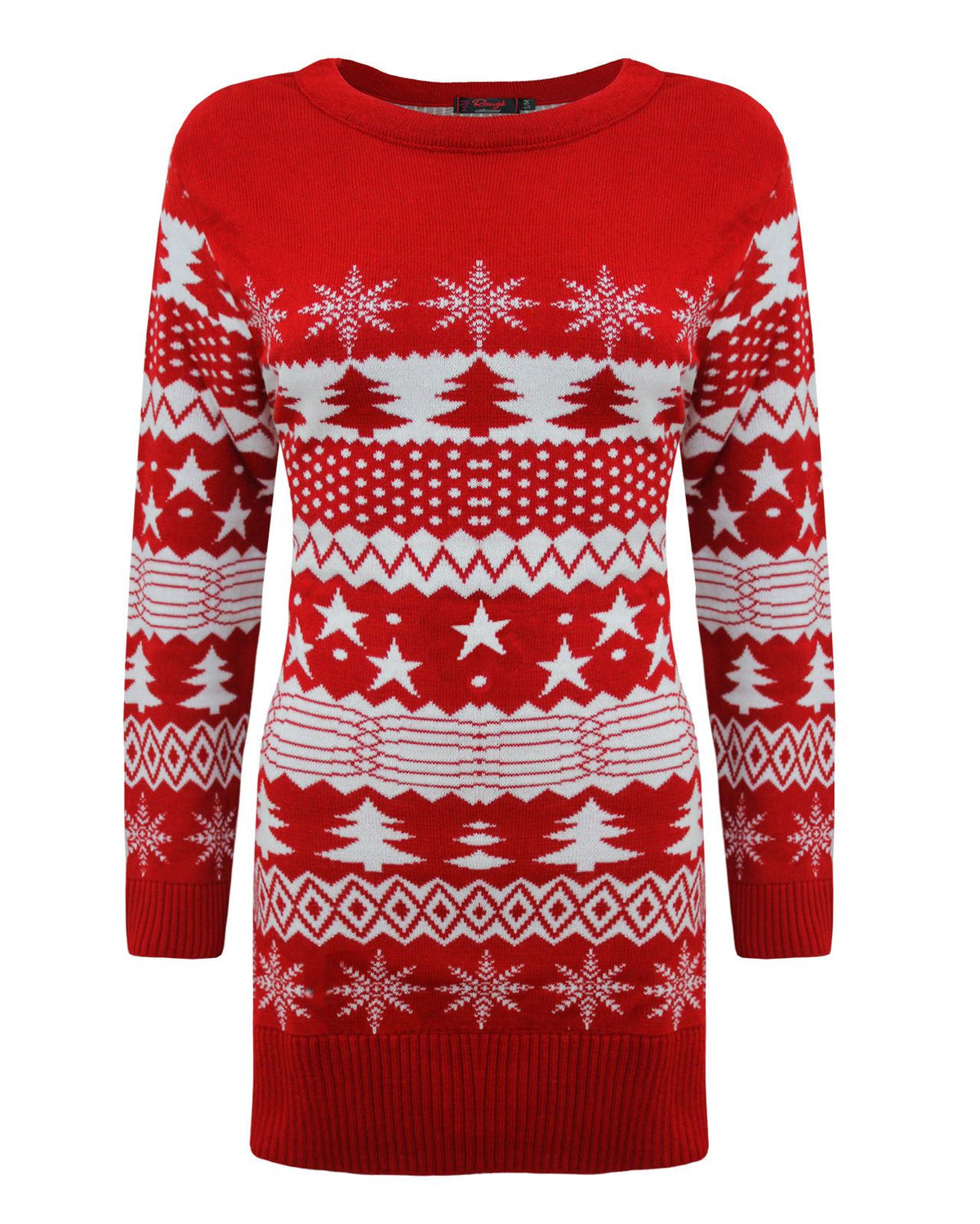 Ladies Womens Knitted Christmas Xmas Tree Fairisle Novelty Jumper Top –  Generation Fashion