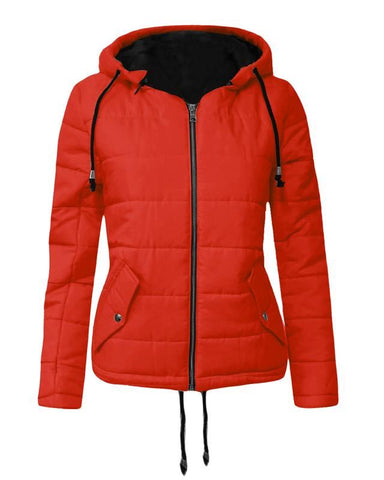 Long Sleeve Quilted Puffer Padded Hooded Warm Bubble Ladies Women Coat Jacket