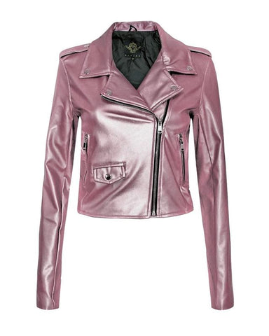 New Ladies Women Vintage Crop Biker Style Side Zip PU Leather Collar Jacket Top