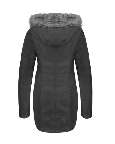 LADIES FUR HOOD  MILITARY PARKA JACKET