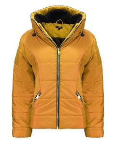 New Ladies Women Concealed Hooded Long Sleeve Quilted Padded Bubble Jacket Coat