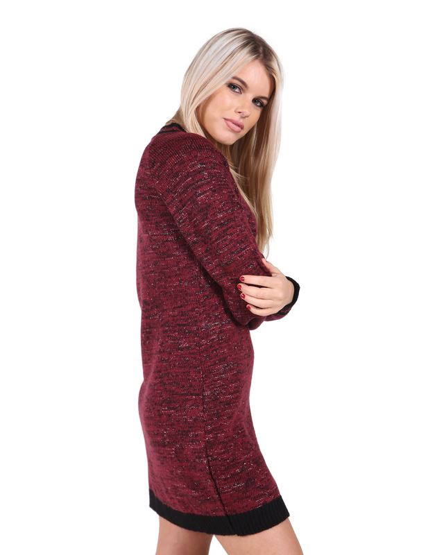 Ladies Women Knitted Long Sleeve Crew Neck Jumper Dress Soft Knit Top Sweater